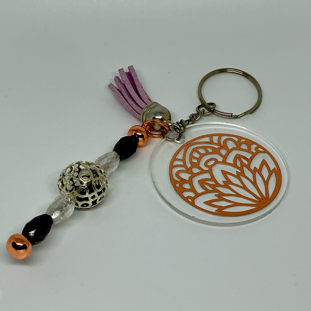 Beaded rod keychain